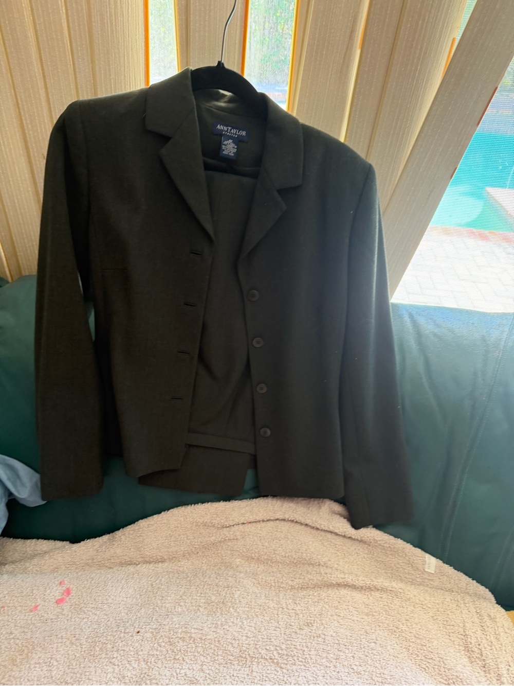 Ann Taylor Dark Green Men's Single-Breasted Blazer